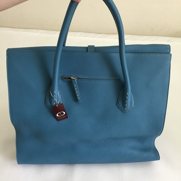 NWT Nagatani Made in Japan Large Tote w/Dust bag Blue Leather - Picture 5 of 16
